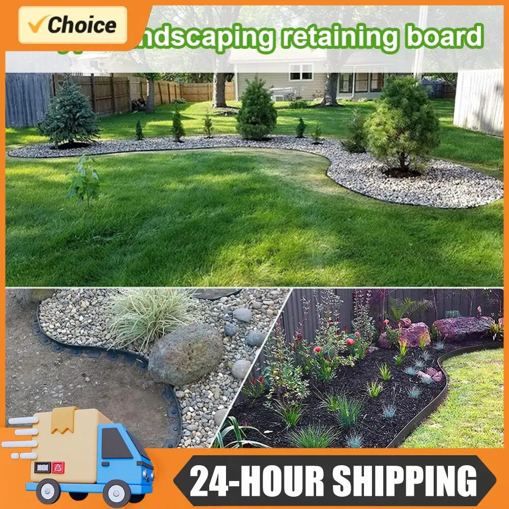 

10M Garden Border Edging Garden Edging Borders with 30 Spikes No Dig Landscape Edging Border Kit for Garden Flower Beds and Lawn