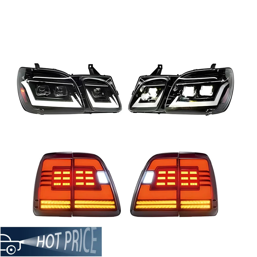 

Для Lexus LX470 1998-2007 автомобильные фары, автомобильные задние фонари в сборе, обновленный динамический объектив проектора, комплект автомобильных светодиодных фонарей, аксессуары