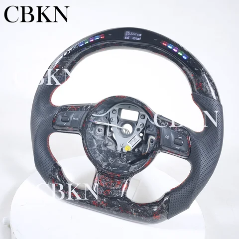 LED RPM Steering Wheel Fit For Audi Rs3 Rs4 Rs5 Rs6 Rs7 S3 S4 S5 A3 A4 A5 Customized Carbon Fiber Racing Steering Wheel ﻿