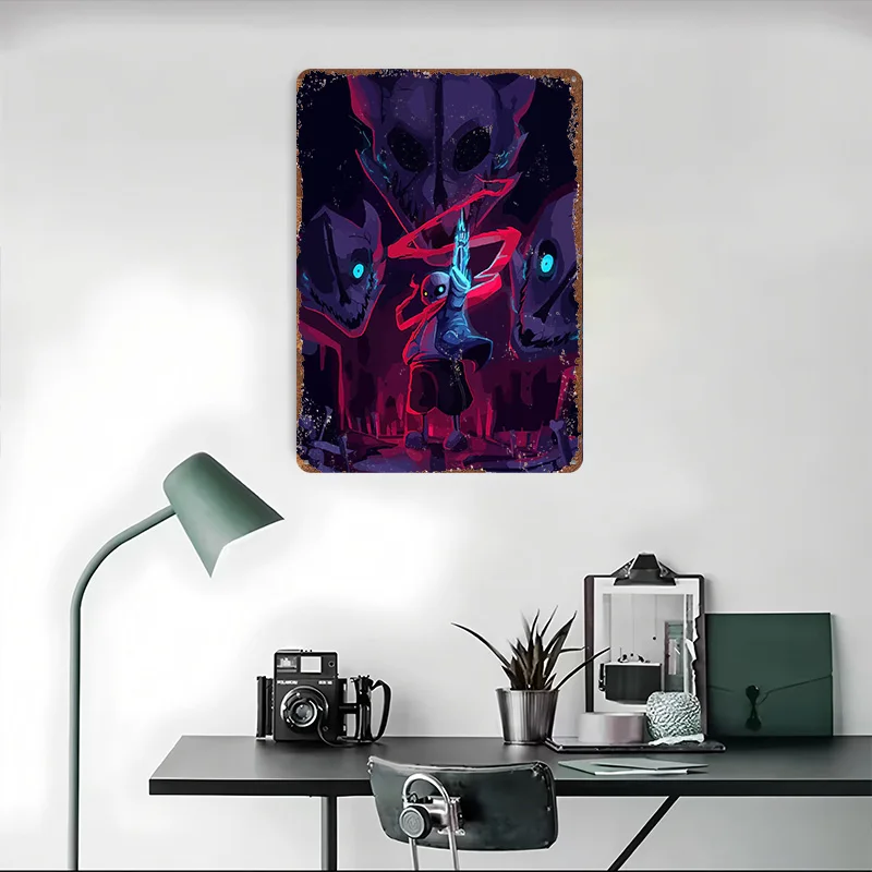 Undertale المعادن المشارك القصدير علامات جدار الفن الجمالية غرفة ديكور علامة معدنية مخصصة للمنزل الديكور الملصقات على الحائط الرجعية