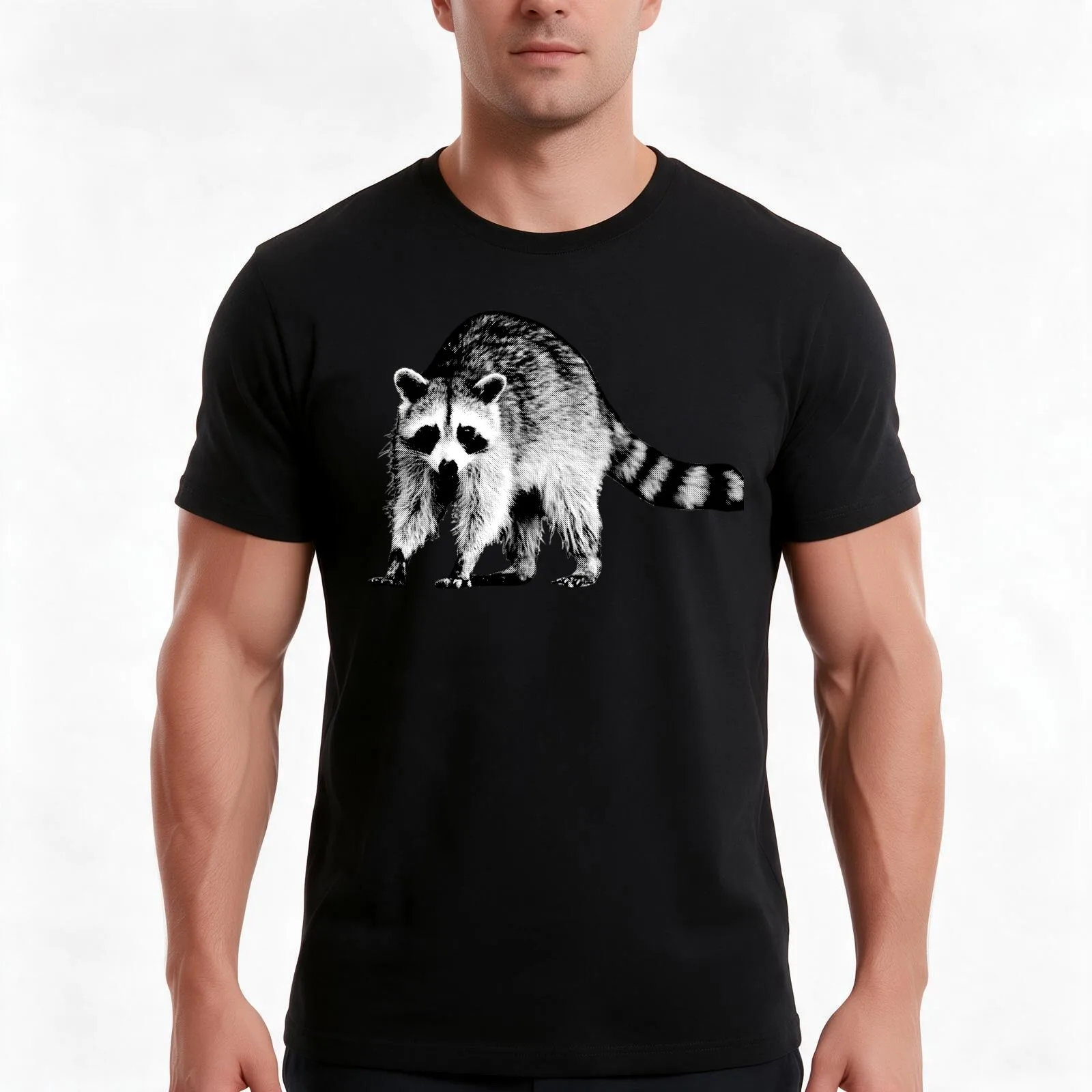 Trash Panda T-Shirt, Summer Casual Cotton Tee, Oversized Streetwear Tops, Vintage Graphic Print, Loose Fit Short Sleeve