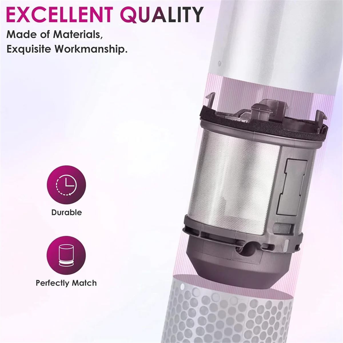 Hot New Inner Filter Replacement for Dyson Airwrap Hair Styler HS01 HS05 Models, Small Silicon Heater Surface Hair Styler Filter