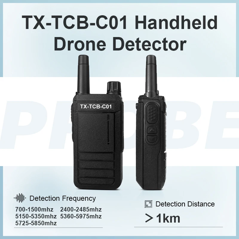 Handheld Drone detector UAV FPV Drone Warning multiple frequency Bluetooth connection APP Control Support Russian English Alarms