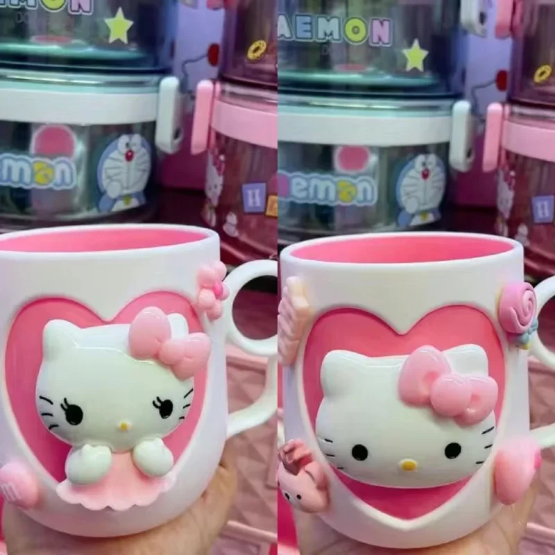 Hello kitty New Cartoon Kawaii Couple Mouthwash Cup Cartoon Sanrio Creative Girly Heart Children\'s Home Brushing Mouthwash Cup