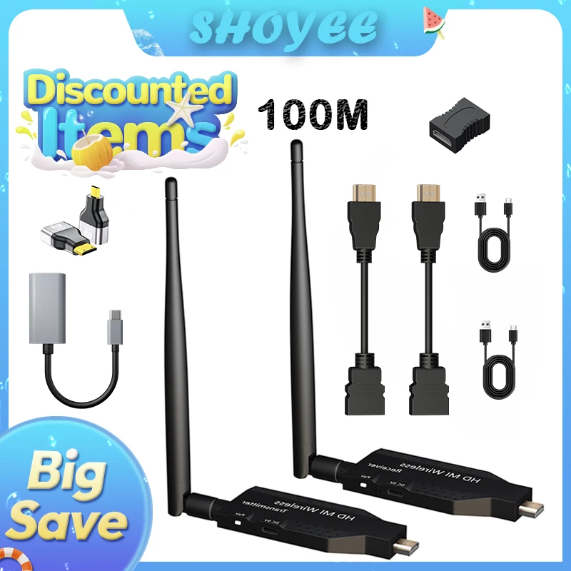 

Беспроводной передатчик и приемник 100 м, вход декодирования 4K, выход 1080P при 60 Гц, Plug & Play со сверхнизкой задержкой для игр, домашнего кинотеатра