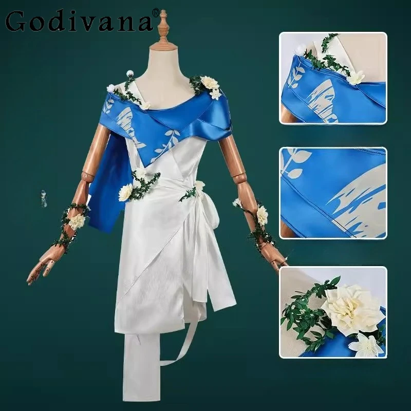 

Anime White Clothes with Flower for Men Game Identity V Cosplay Fashion Role Play Set Adult Love Live Comic Con Suit