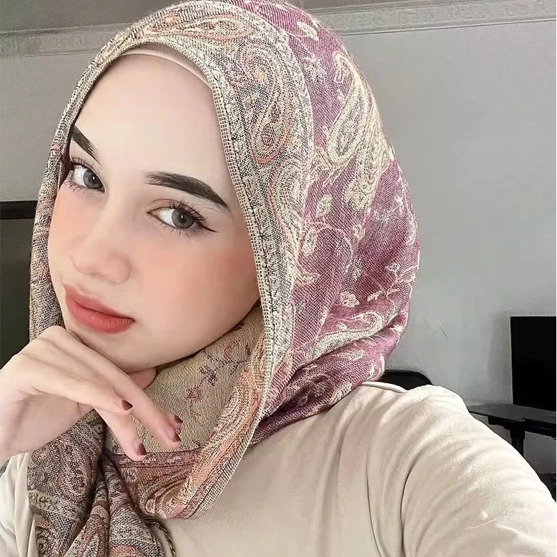 

Лидер продаж, шаль с узором пейсли и длинными кисточками, женский мягкий хлопковый хиджаб, богемный модный шарф с принтом кешью, красивая дорожная шаль