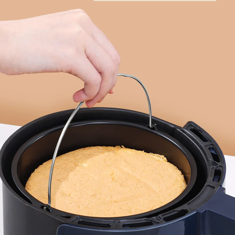 6/7/8Inch Baking Mold with Handle Air Fryer Pot Carbon Steel Oven Baking Basket Non-stick Cake Disc Molds Kitchen Cooking Tool