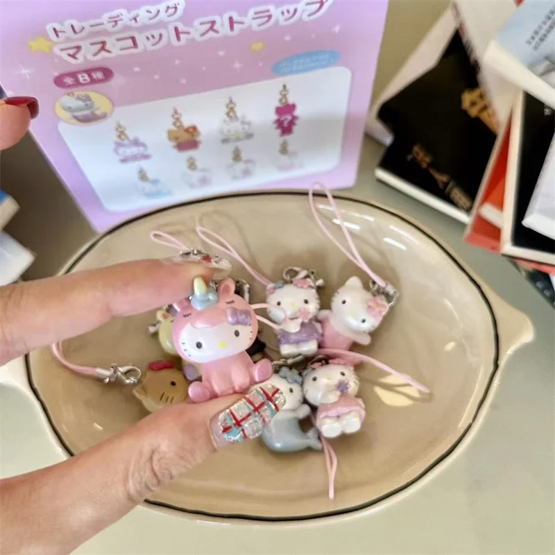 1 قطعة Miniso مرحبا كيتي الهاتف سحر الحبل الوردي Kawaii الإبداع دلاية من الراتنج سلاسل المفاتيح معلقة حبل محرك USB الرافعة #6