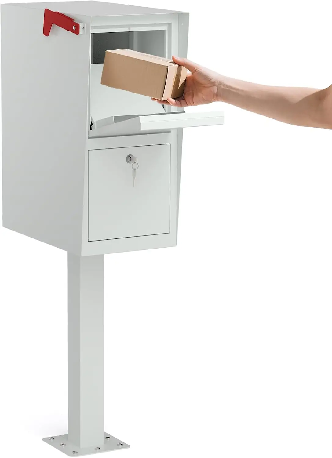 Large Modern Commercial Security Mailbox with Post for Outside