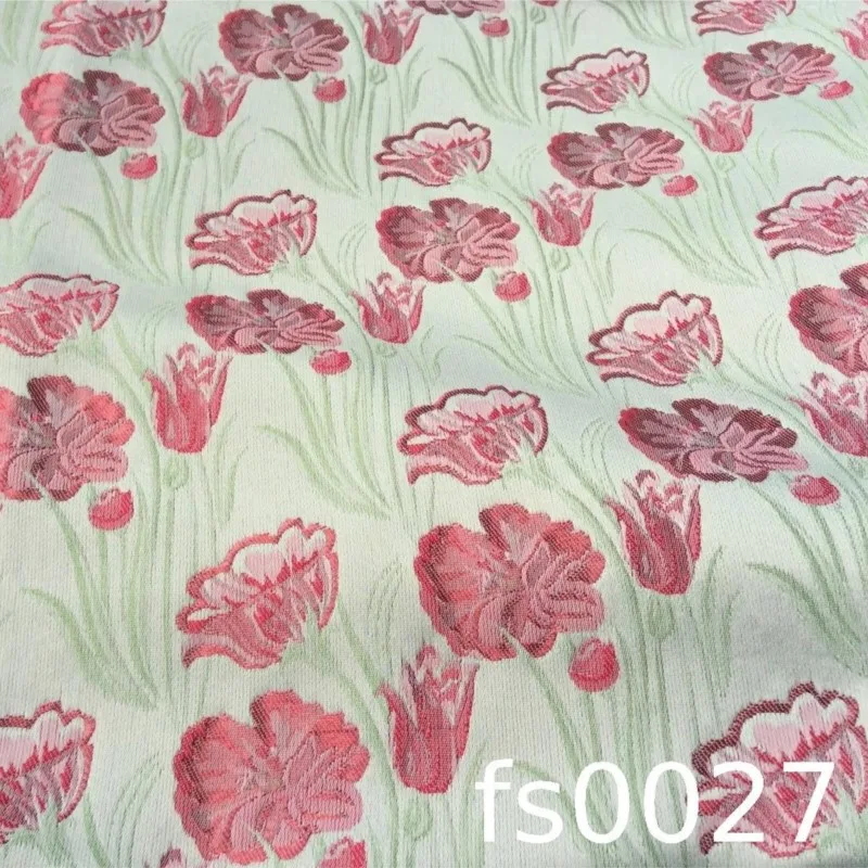 Light and elegant woven plant fairy flower jacquard fabric women's dress suit bag small floral