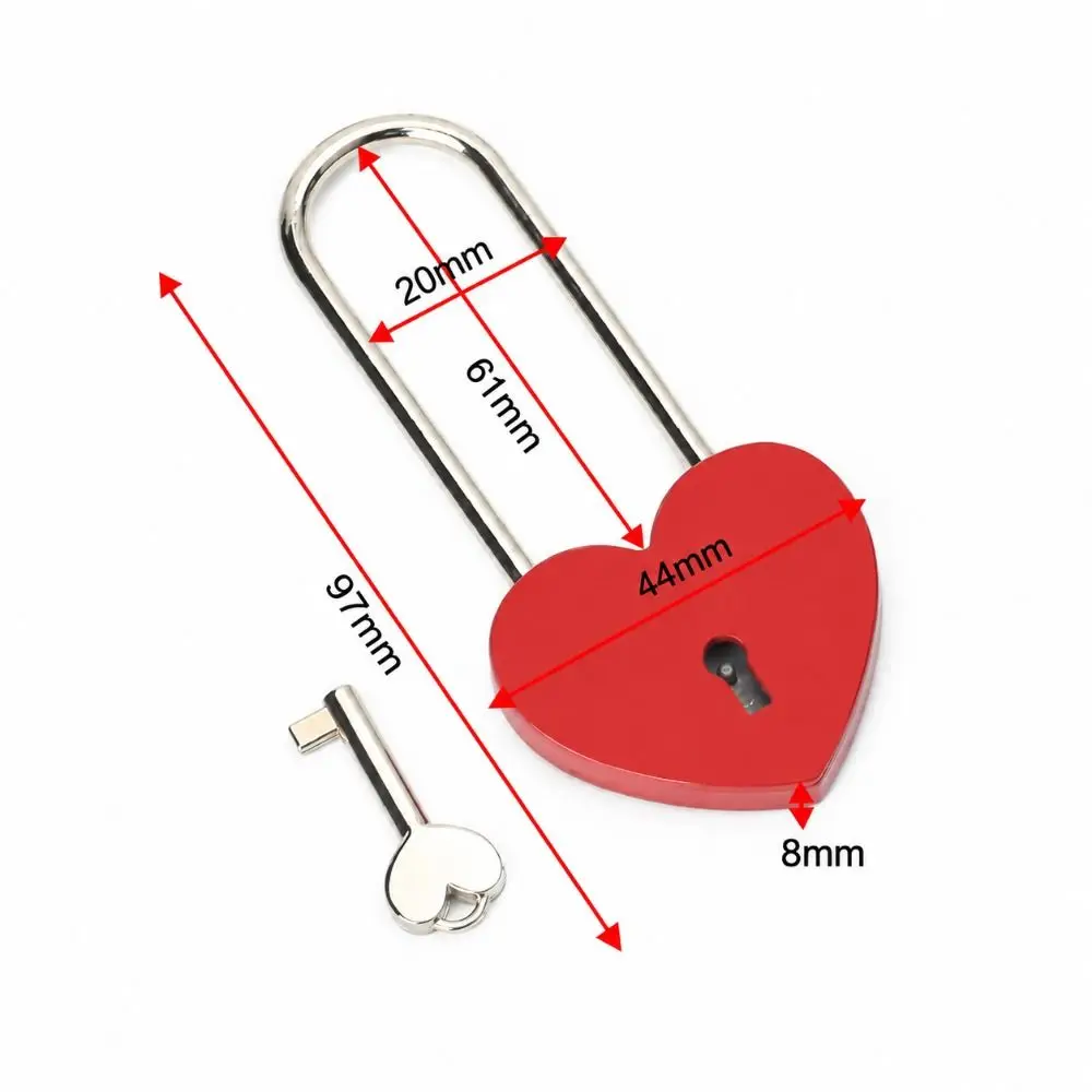Classic with Key Heart Padlock Sentimental Antique Style Metal Padlock Romantic Couple Padlock Wedding