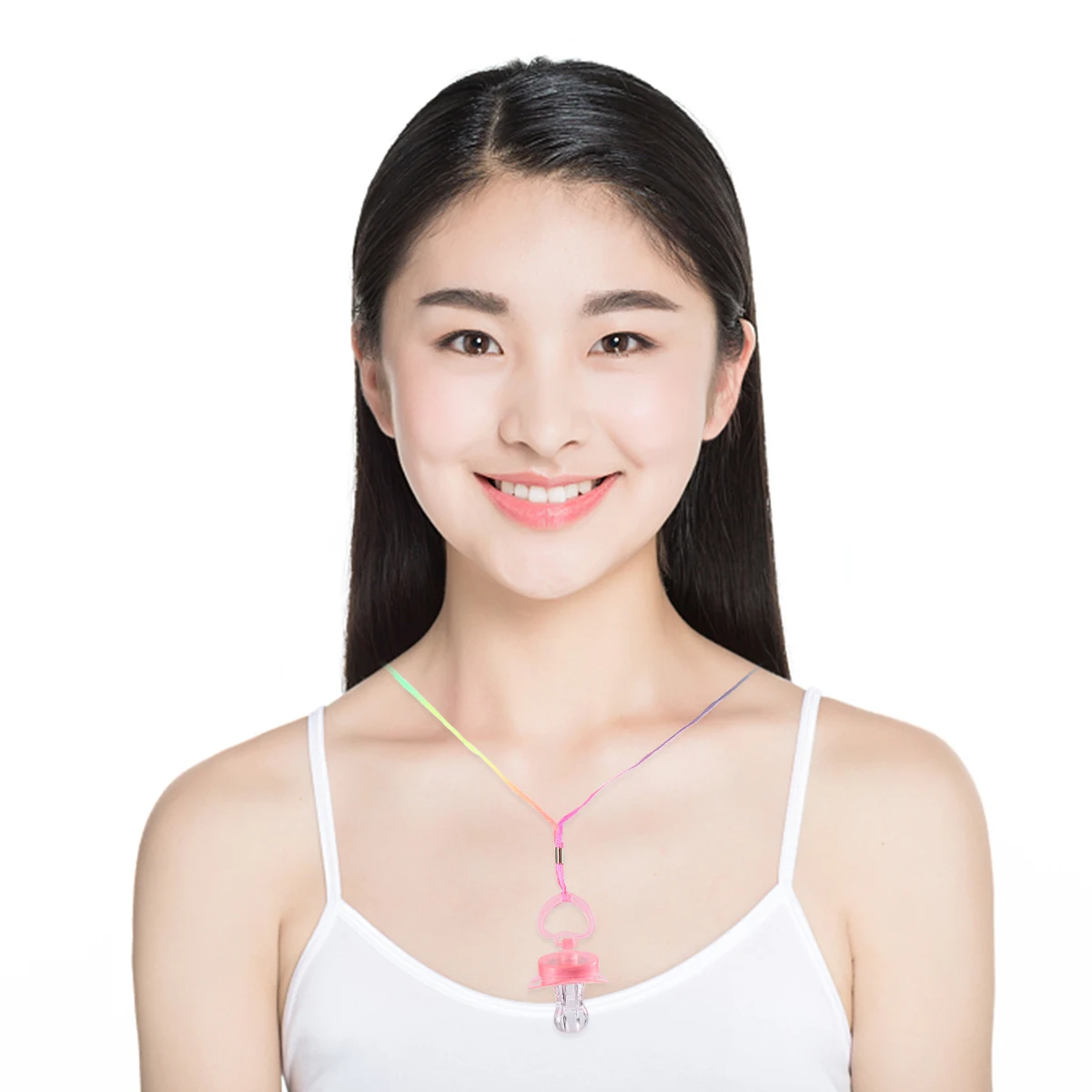 

6pcs Shiner Whistles Led Disco Blow Plastic Party Nightclub Accessories Lightweight Durable Neck String Random Color