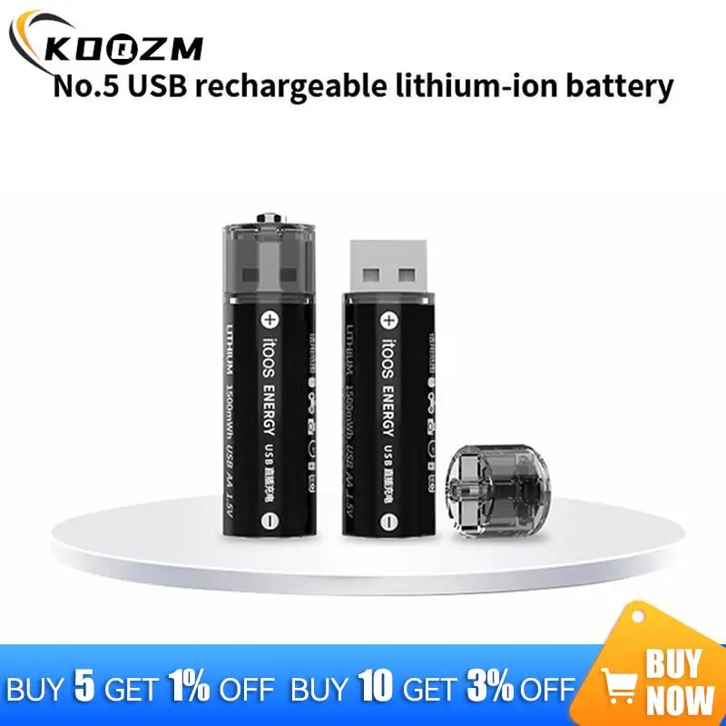 1.5V AA Battery 1500mWh USB Rechargeable Li-ion Battery For Remote Control Mouse Small Fan Electric Toy Battery High Capacity