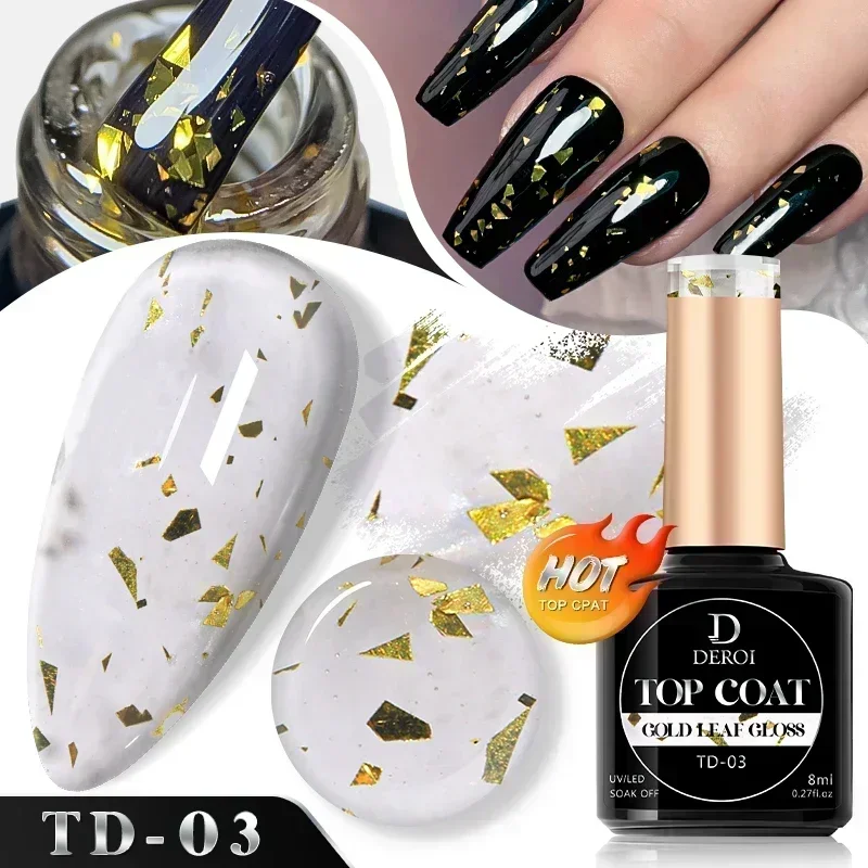 8 ml Glitter Topcoat Seal Top Coat Flash No Wipe Top Coat Clear Gel Nude Diamond Matte Aurora Lack Soak Off Flake Gel Nail Art