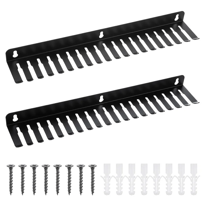 

AT63-Hanging Cable Organizer With 19 Cable Slots, 2 Pieces Wall Mountable Cable Hangers, Music Cable Organizer, Cable Rack