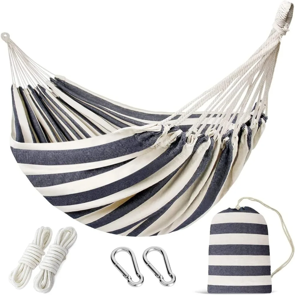 Double Hammock with Tree Straps - Extra Large 2 Person Portable Hammock for Camping and Outdoor Relaxation