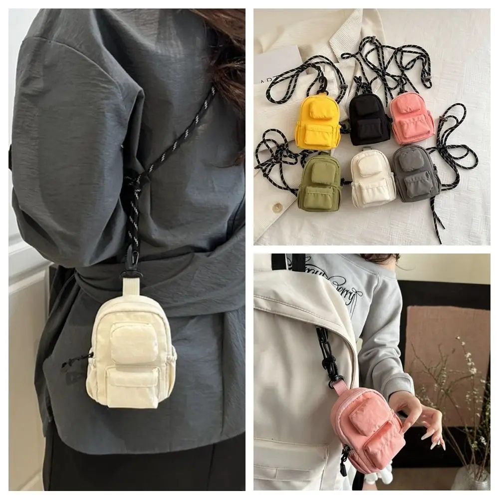 

Nylon Hanging Neck Coin Purse Korean Style Multifunction Lanyard Crossbody Bag Shoulder Bag Mini Wallet Lipstick Earphone Bag