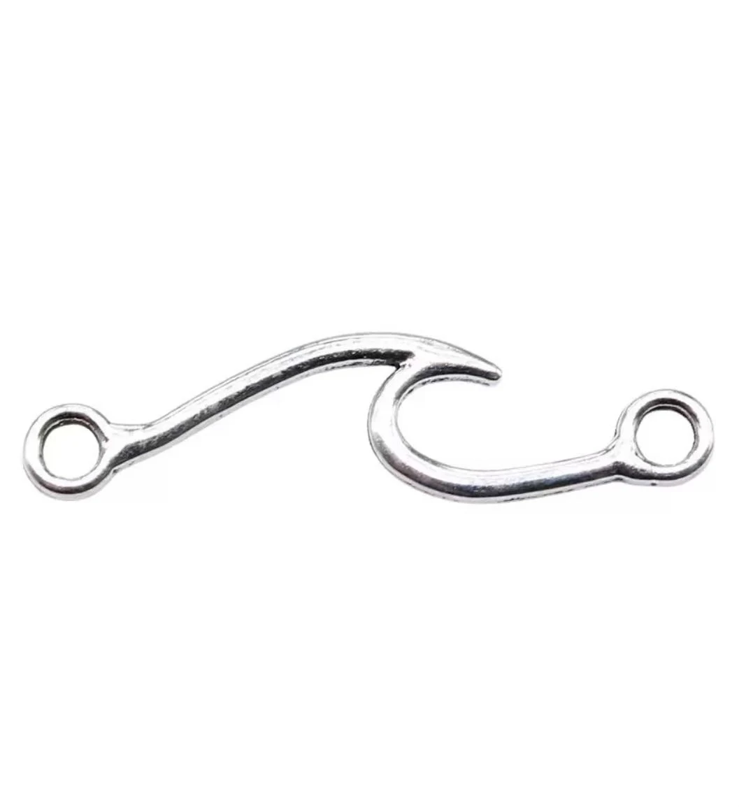 

40pcs 31*8mm Zinc Alloy metal tibetan silver color wave design connectors for making accessories HW2985