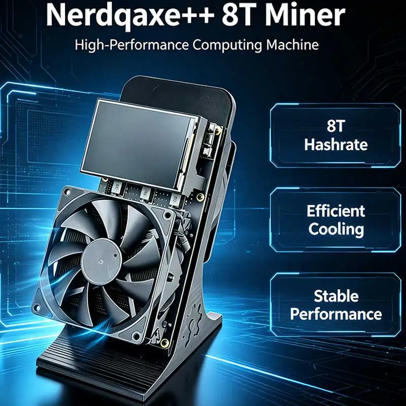 NerdYYSP++ 8TH/s Compact Silent ASIC Mining Rig, Dual Cooling Fans Low Temp Fast Heat Dissipation Home BTC Miner