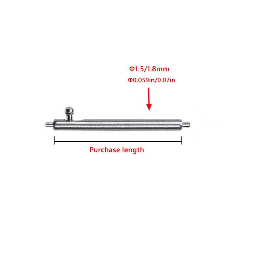 يحتوي مفتاح الساعة على عروة سريعة التحرير، يد تلسكوبية زنبركية بقطر 1.5/1.8 مم وعمود تثبيت الحزام الفولاذي