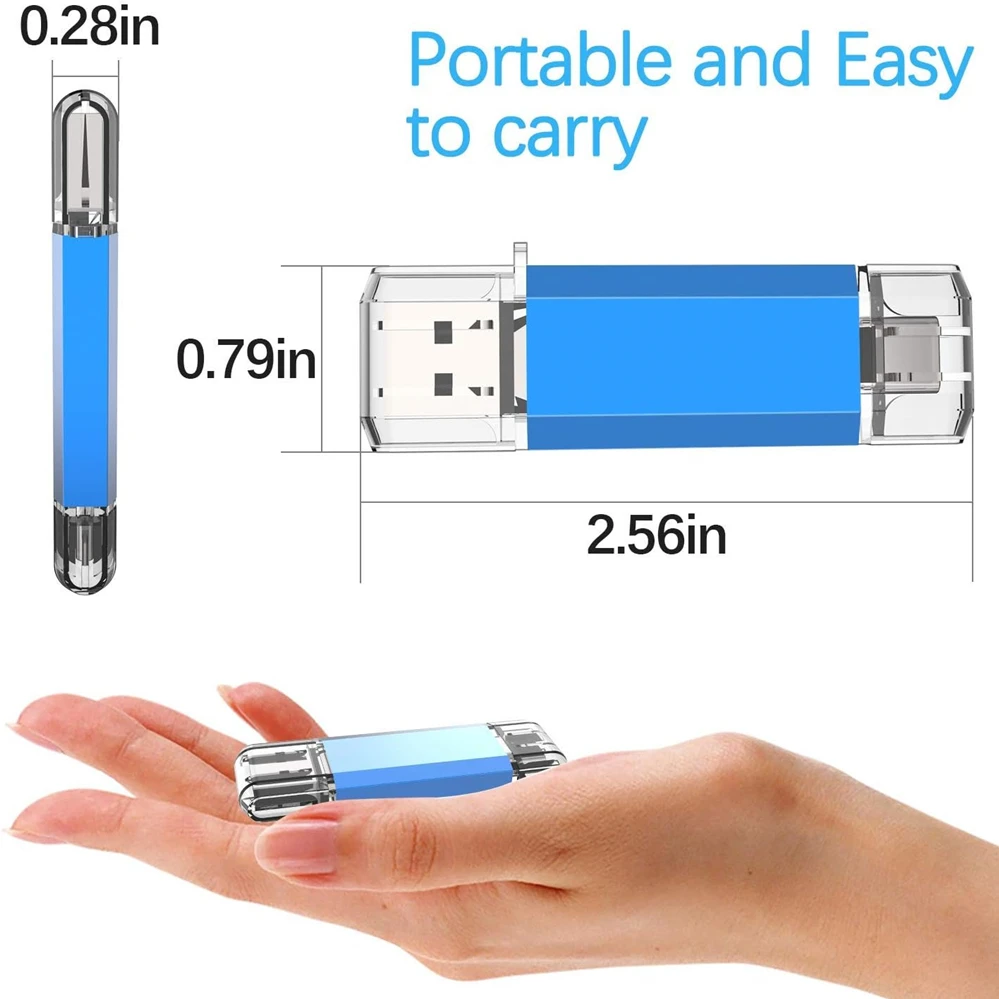 Pamięć USB OTG 512GB USB 3.0 Typ C do iPhone'a, iPada, 128GB 256GB Pendrive Android Laptop Szybki Zewnętrzny Dysk Pamięci — zdjęcie produktu 5