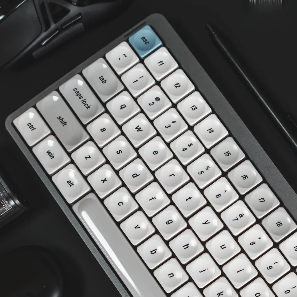 LCK Theme Low Profile Keycap Set PBT Custom Simple Retro Grey Keyboard Cap Original Office Gaming KeyCap für mechanische Tastatur