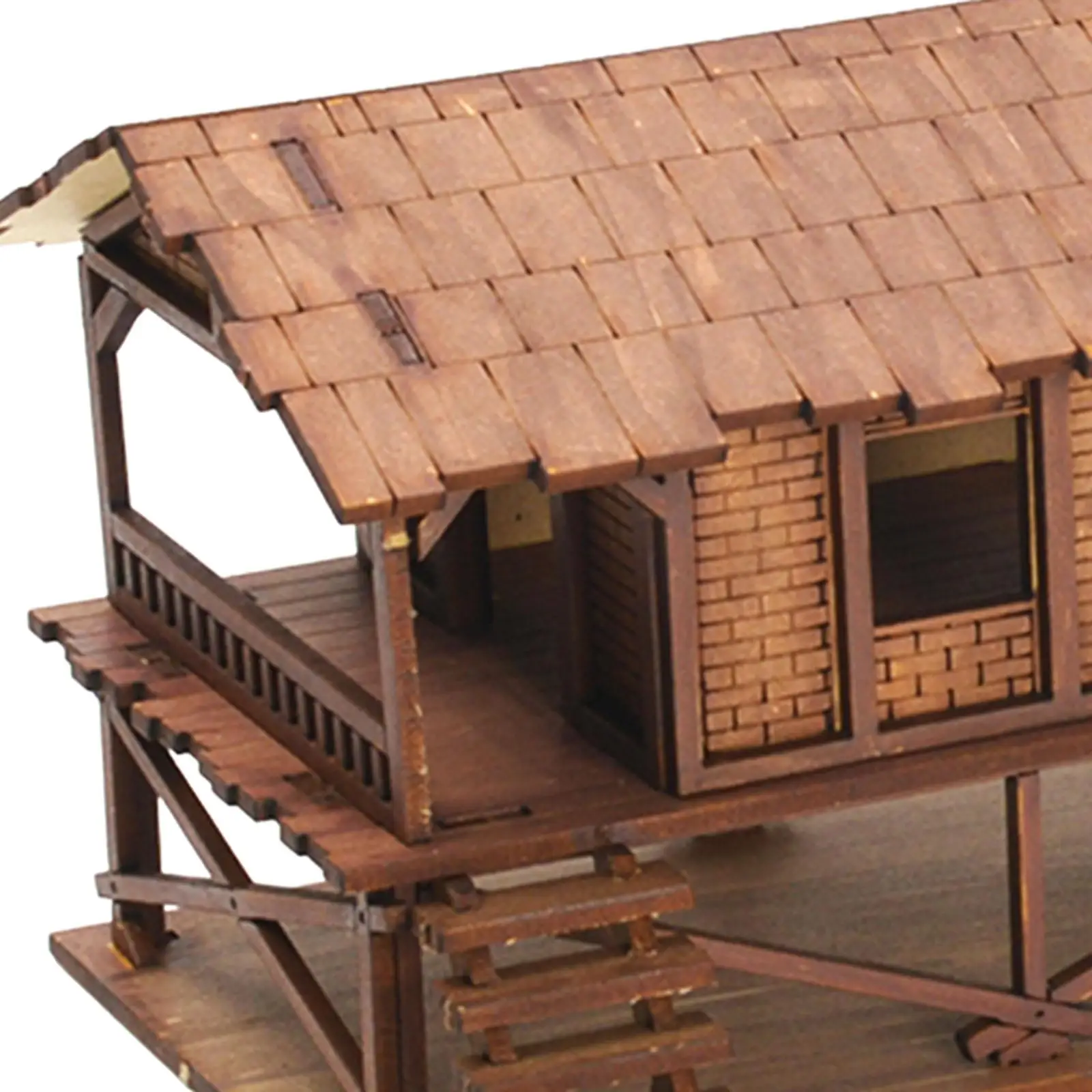 1/72 Gebouw Model Huis Houten Puzzel Educatief Speelgoed DIY Houten Huis Monteren Zand Tafel Decor Micro Landschappen Decor