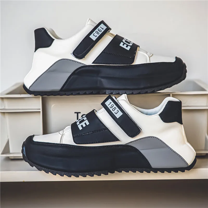 2024 Slip-on Men\'s Shoes Spring and Autumn New Velcro Forrest Gump Shoes Thick Sole Inside Increase Fashion Sports Casual Shoes