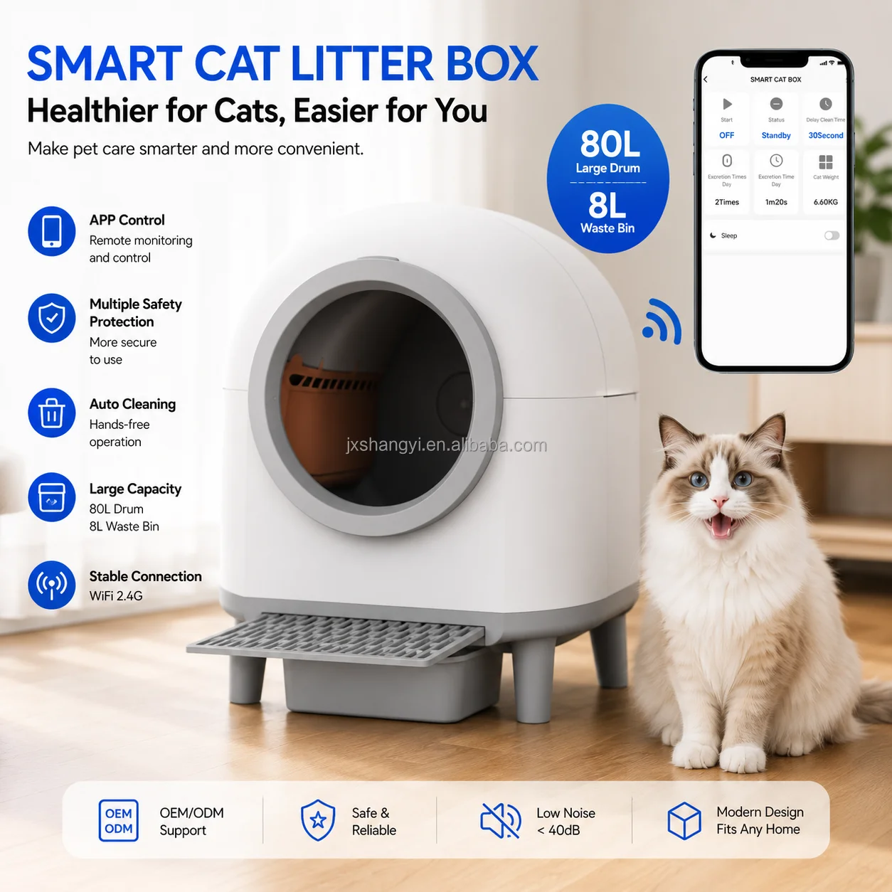 hit productFactory OEM 80L Smart cat Toilet Self Cleaning Automatic cat Litter Box for cat Litter Dog