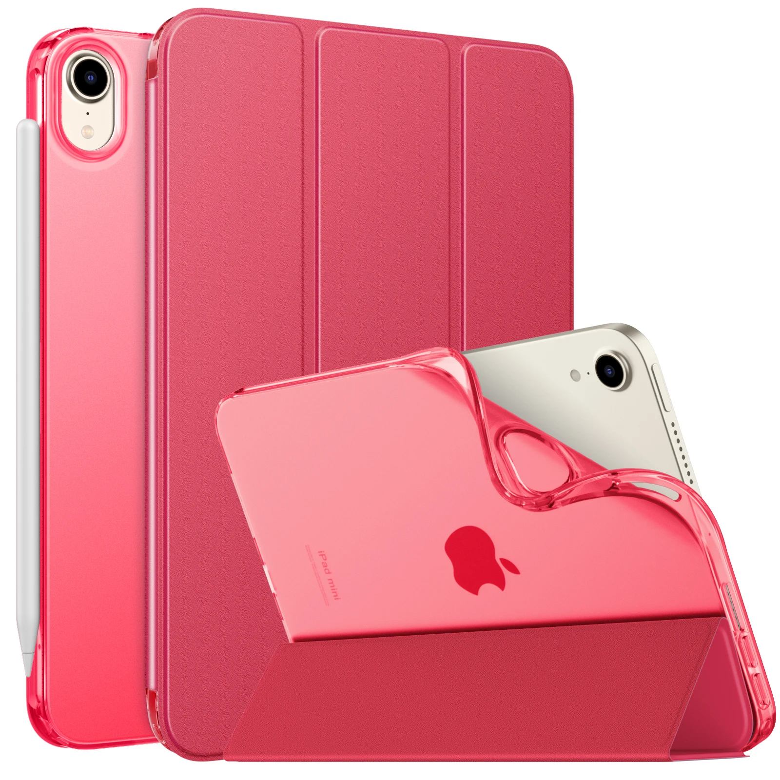 

Case for iPad Mini 7 A17 Pro 2024 Mini 6 2021 8.3 Inch Soft TPU Translucent Matte Back Anti-slip Shockproof Protective Cover