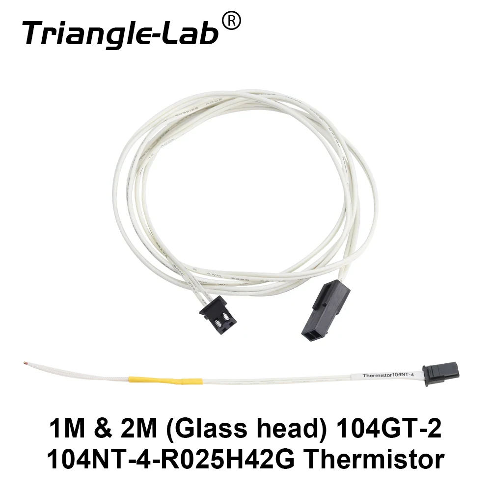 C Trianglelab 1M 2M  (Glass head) 104GT-2 104NT-4-R025H42G Thermistor 280℃ for ender 3 CR10 RAPIDO HOTEND 3D printer temperature