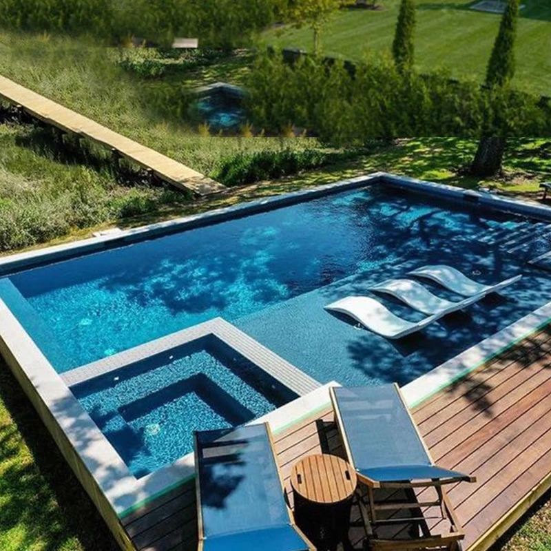 Famiglia Piscina e accessori grandi per esterni in fibra di vetro da 15 metri, dimensioni Biz, 25 piedi, 20 m, piscine interrate in vendita