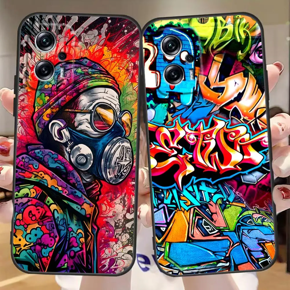 Street Graffiti Spray Painting Phone Case For Redmi Note 12 11 10 9T 9S 9 8T 8 7 6 A1 GO Pro 5G 4G Funda Coque Shell Case Cover