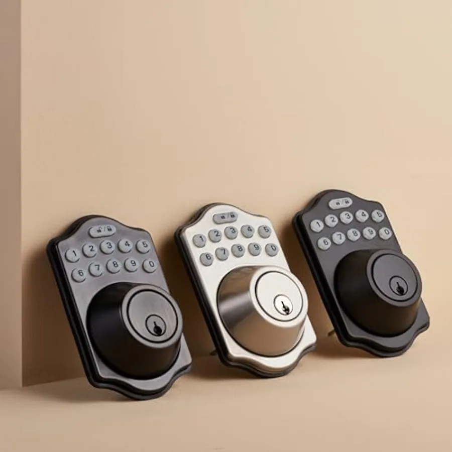 Electronic Keypad Deadbolt Door Lock with Touch-Control Keyless Entry, Keyed Entry Option, Traditional view 6