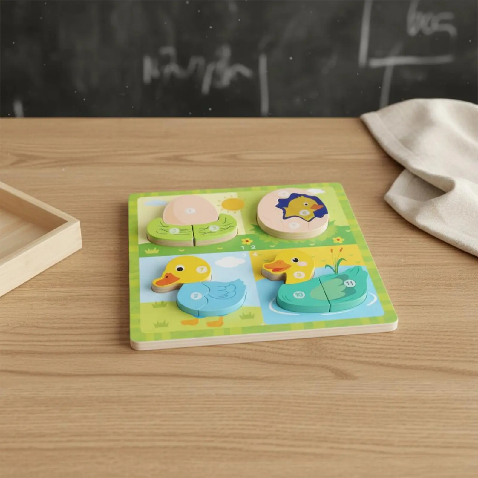 Growth Board Game Board Cognitive Development Creature Growth Board Game Children's Learning Natural Wood Fine Movement Skills