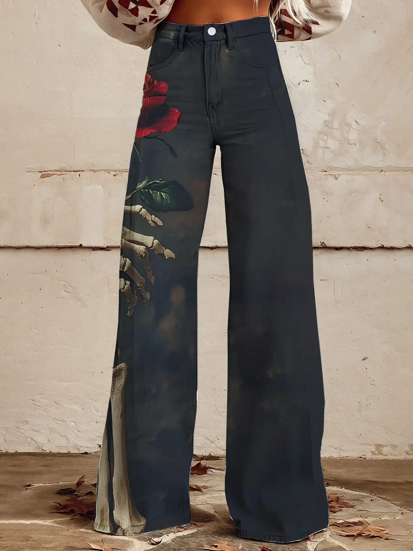 2026Ladies' slim fit wide leg flared pants fashionable multifunctional casual pants for women,Theme activities and casual attire