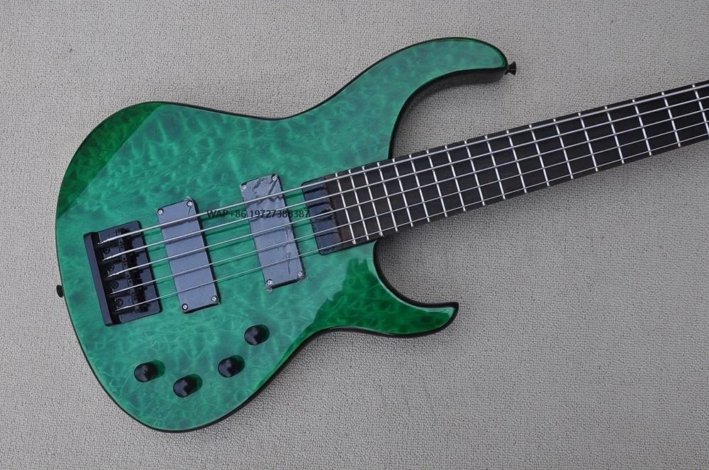Green Bass 5 Strings Electric Bass Guitar Professional Bass Guitar Bajo Electrico
