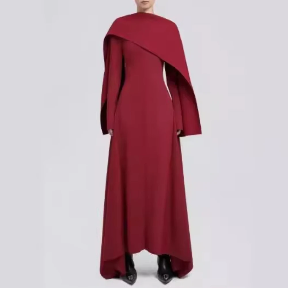 Elegante xale manga cheia vestidos de baile cintura irregular vestido de emagrecimento requintado alta qualidade vestido de festa à noite feminino personalizado