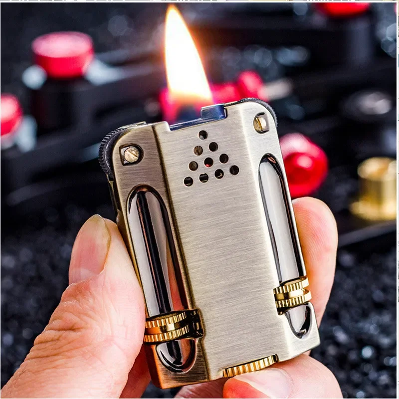 

ZORRO Brass Double Grinding Wheel Kerosene Lighter Personalized Retro Armor Torch Lighter Torch Windproof Men's Fashion Gifts