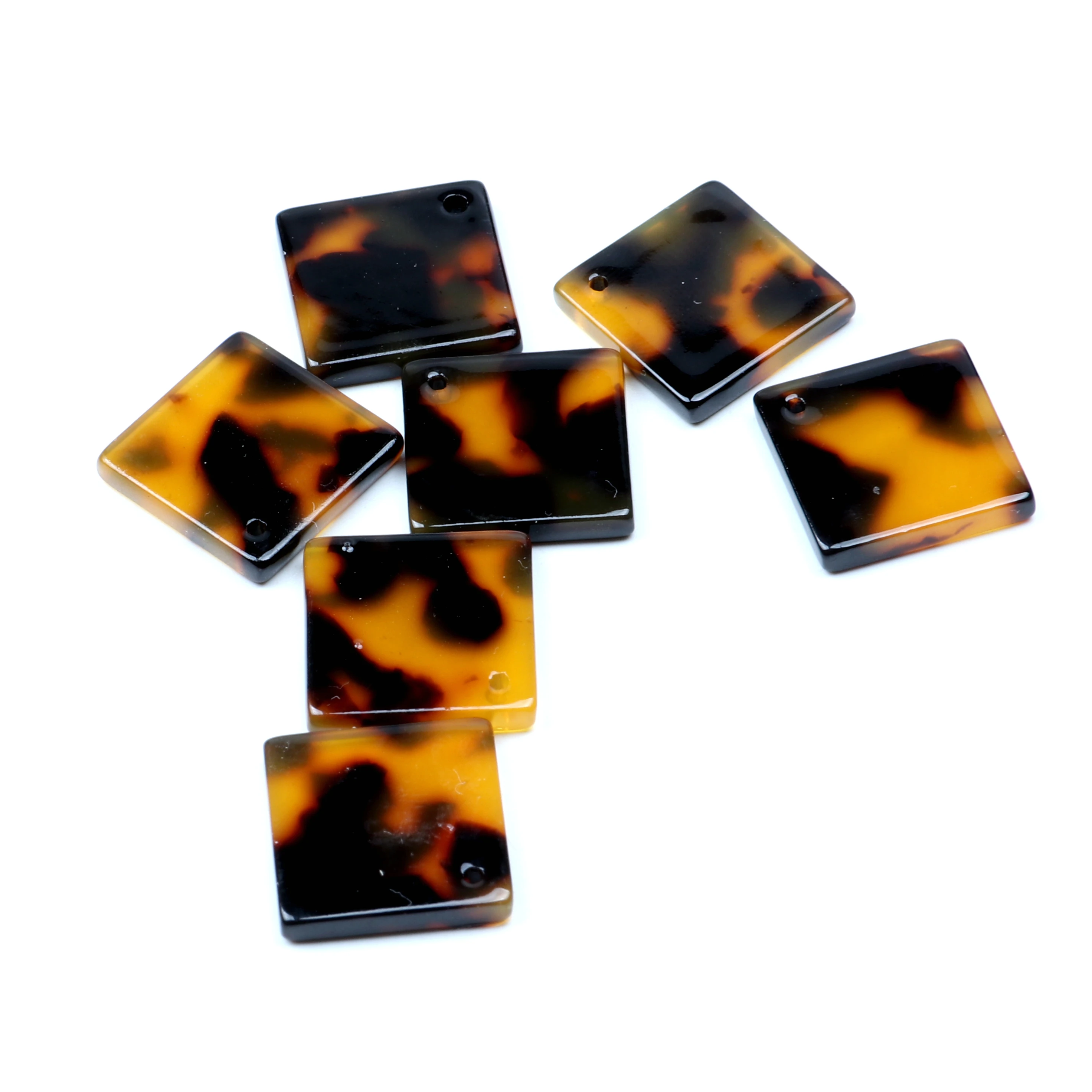 Leopard Print Tortoise Shell Charm Acetate Acrylic Bead Earring Parts