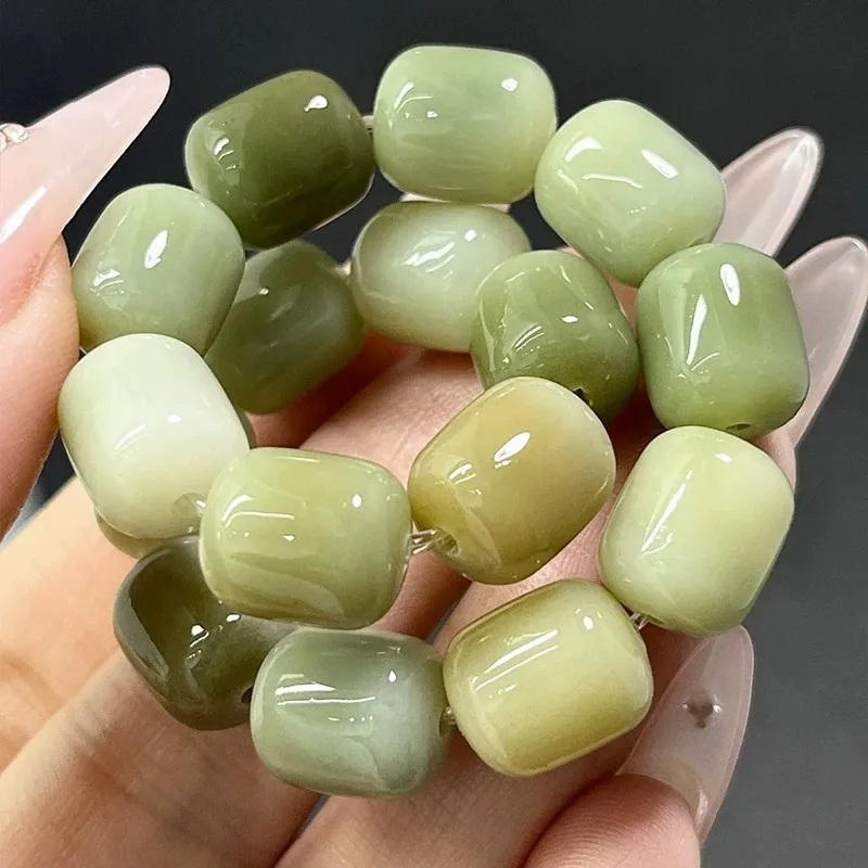 New Year Cake Style Bodhi Bracelet Smooth Bodhi Root Wrist Mala for Men Women Meditation Prayer Beads Gifts