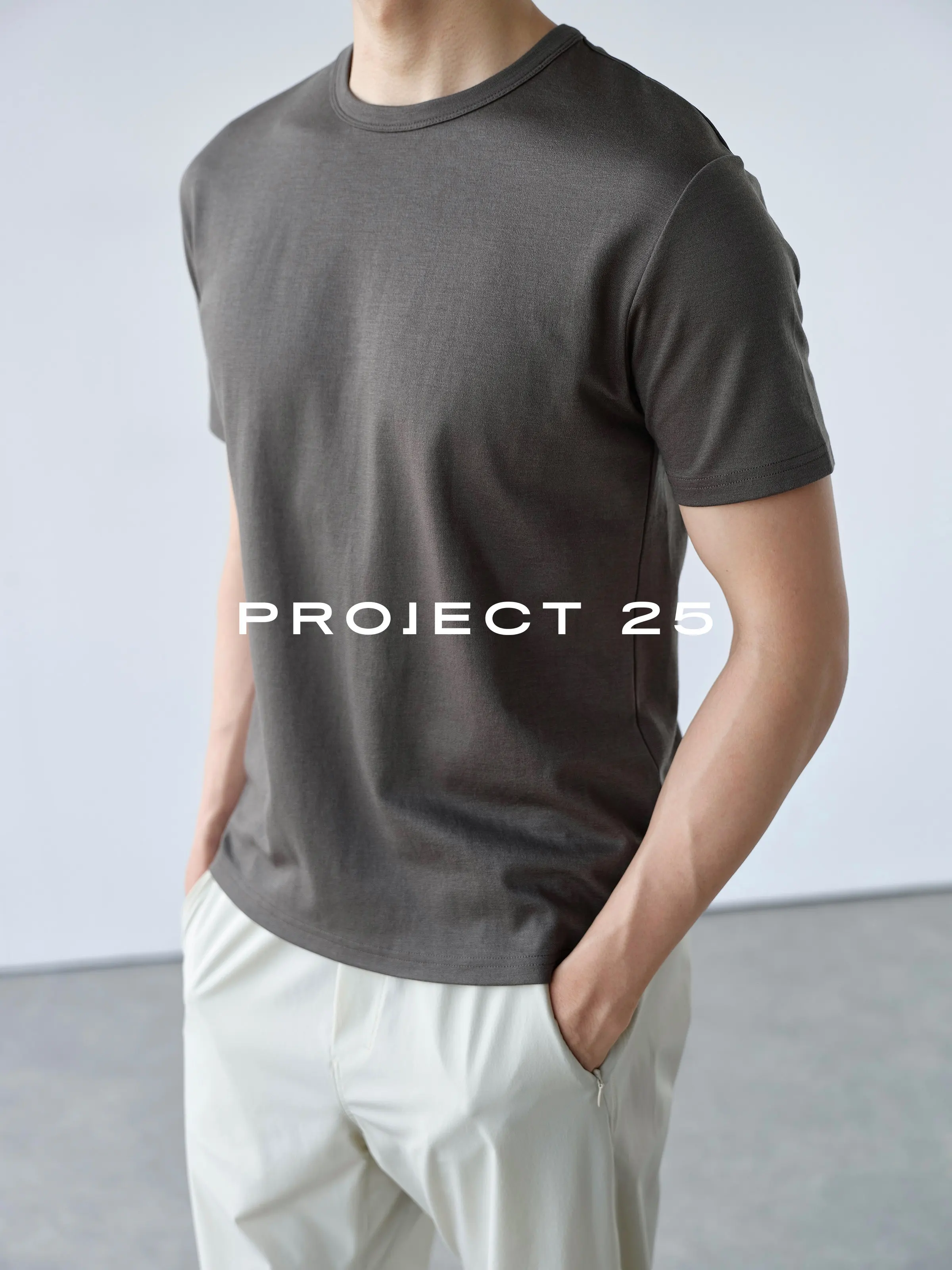 PROJECT 25 Mens Slim Fit T-Shirt Triacetate Tencel Blend Light Dry Wrinkle Resistant Machine Washable Short Sleeve Casual Tee