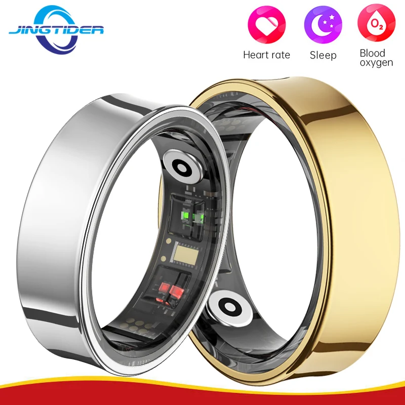 

R09 Мужское умное кольцо из нержавеющей стали для женщин 5ATM Водонепроницаемый фитнес-трекер для плавания Монитор сердечного ритма и кислорода в крови Кольцо на палец