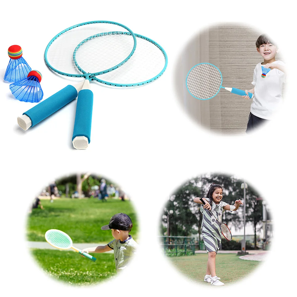 Badminton Racket Set with 2 Shuttlecocks Outdoor Racquet Sports Toys Badminton Racquet Set for Kids Indoor/Outdoor Sport Game