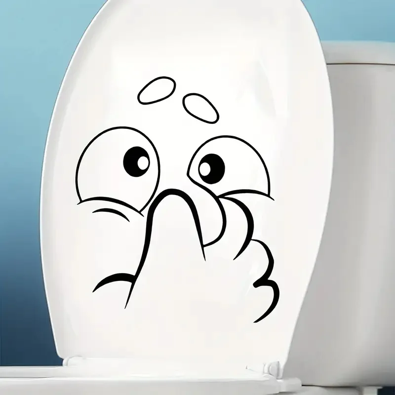 Funny Toilet Stickers, Bright Bathroom for Home Decoration, Vinyl Animal Decals, Art Wall Paper, Poster