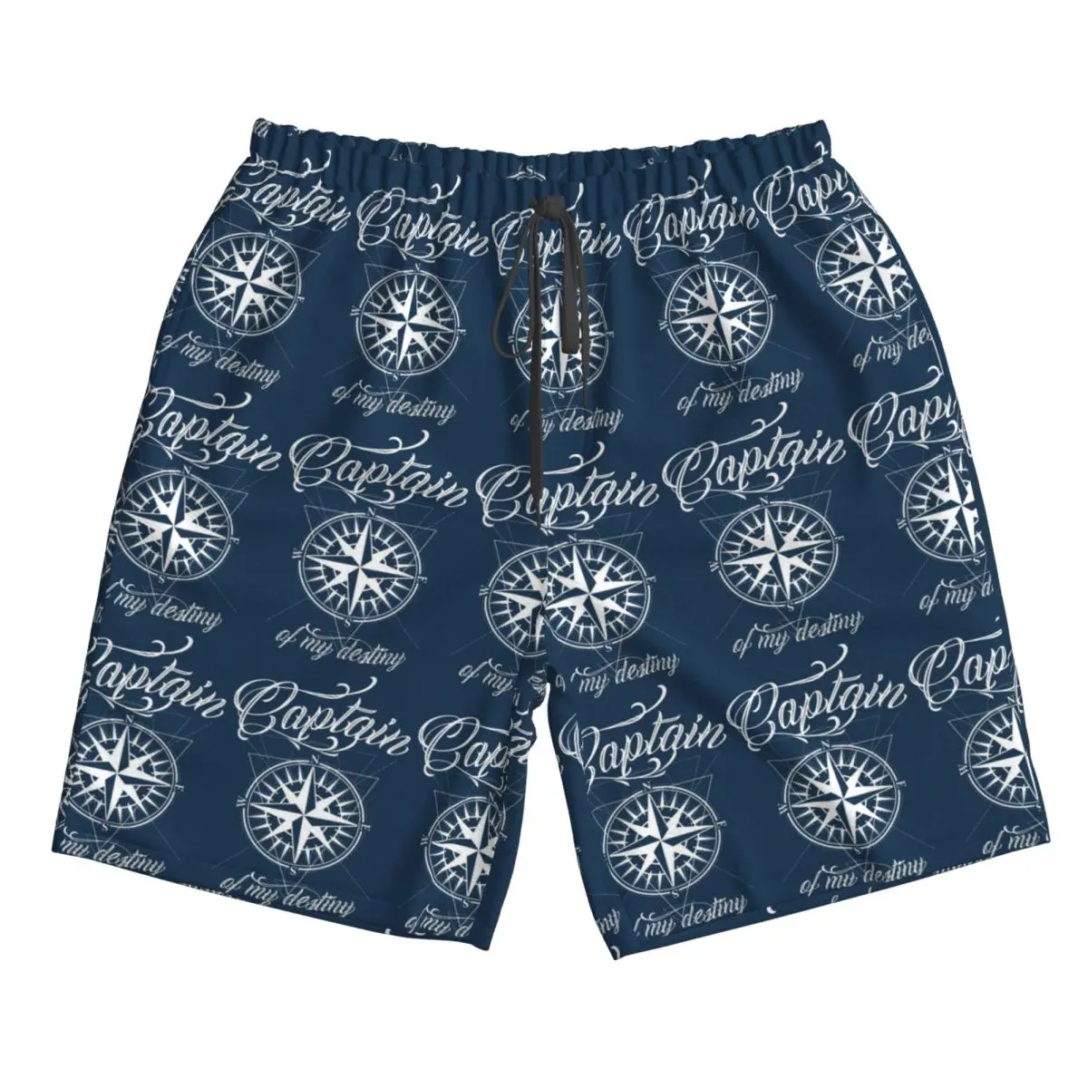 Celana Pendek Pria Motif Kompas Kapal Jangkar Pantai Kasual Cepat Kering untuk Berenang Musim Panas