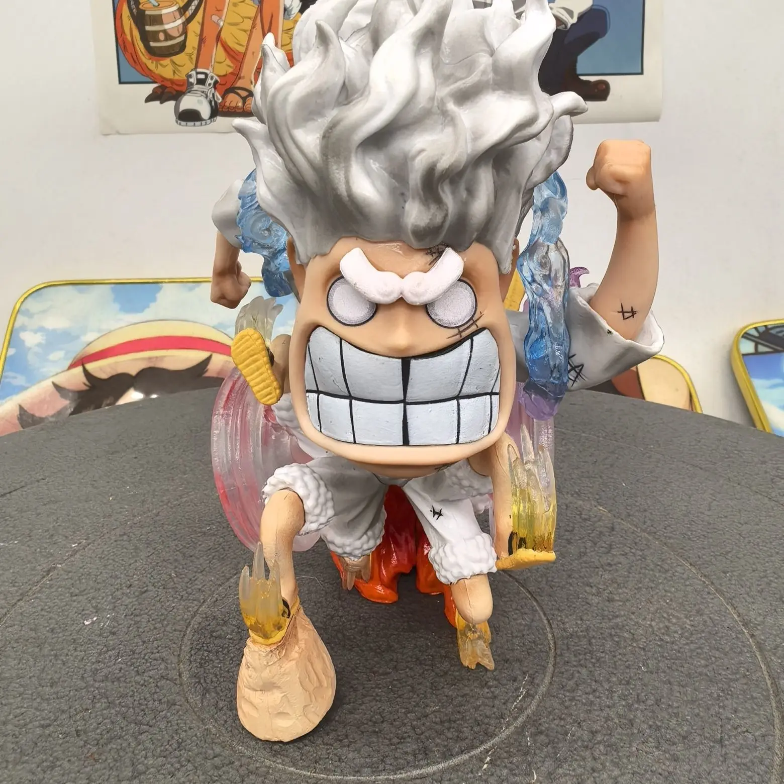 Anime One Piece Nica Luffy cinco velocidades viento y rueda de fuego Luffy figura de acción modelo juguete adorno de escritorio regalo de cumpleaños