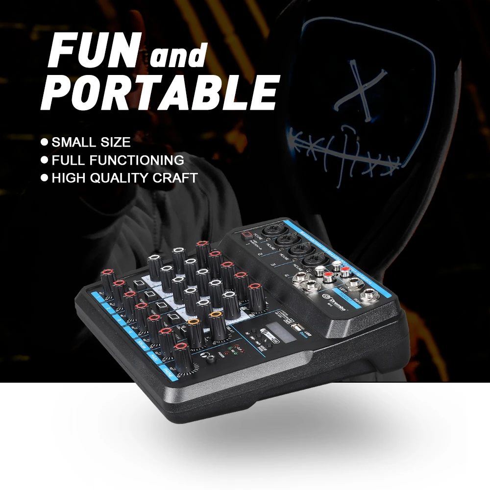 M4 M6 Aduio Mixer DJ Console With Sound Card Bluetooth For PC Recording Karaoke Mic Instrument Mixing Audio Interface