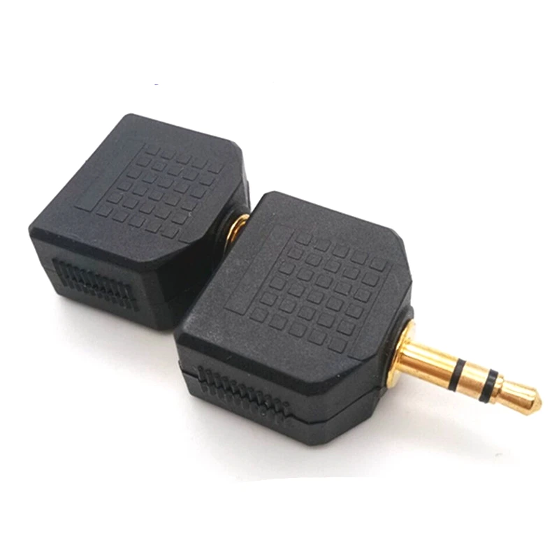 1 قطعة 3.5 مللي متر جاك ذكر إلى مزدوج AUX أنثى Y الفاصل محول للهاتف ميكروفون المتكلم سماعة الصوت سماعة #6